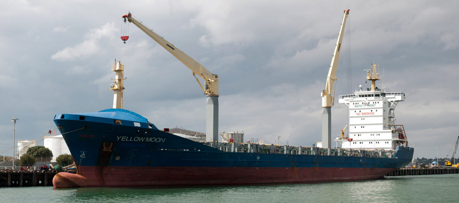 Container ship berthed at a cargo terminal